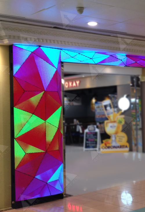 P6 Diamond shaped LED display in shopping center, Hongkong